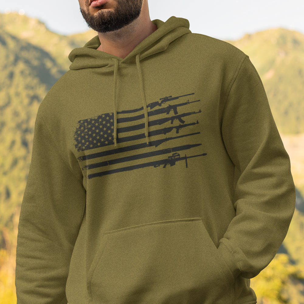 American Flag Guns Hoodie