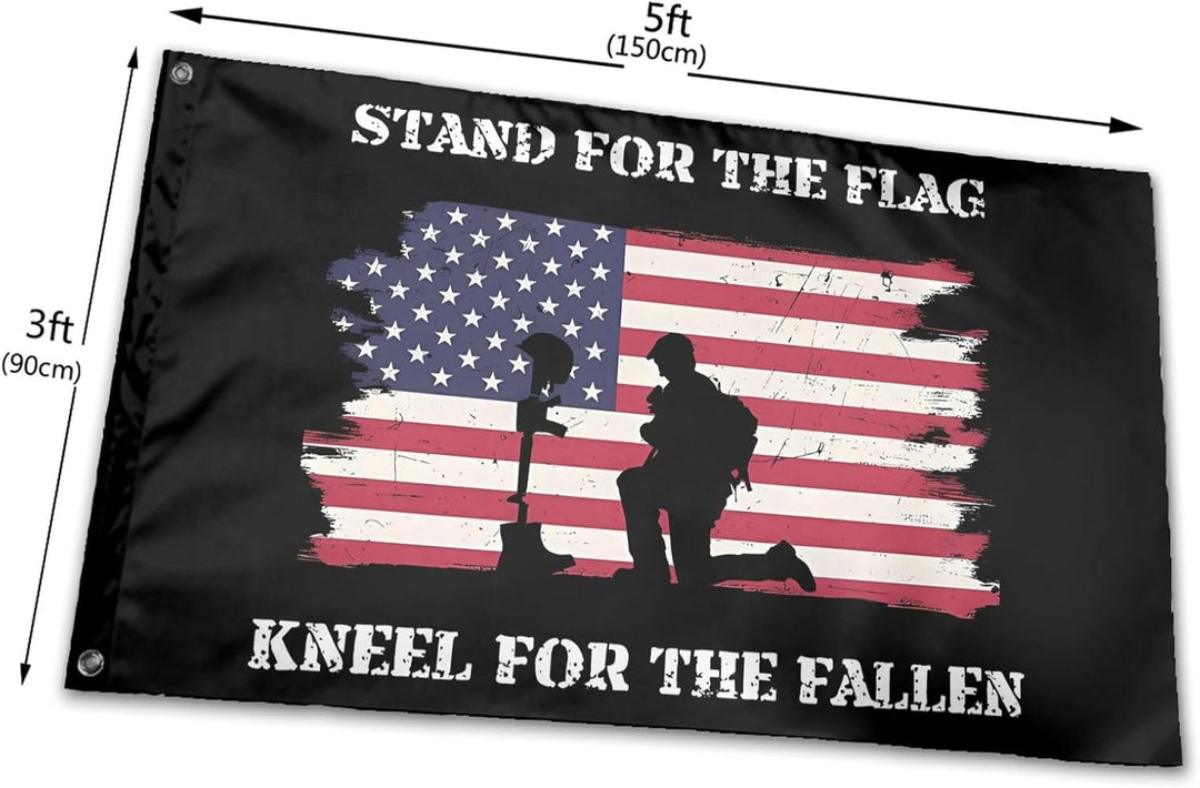 Stand for the Flag, Kneel for the Fallen 3x5 Flag