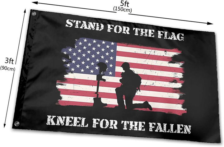 Stand for the Flag, Kneel for the Fallen 3x5 Flag