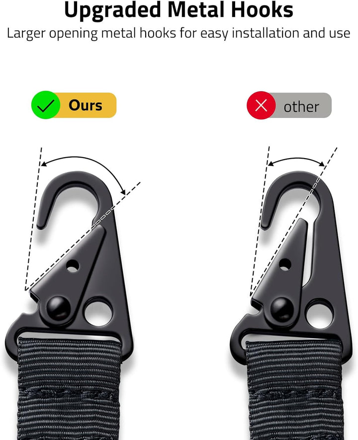 Two Points Rifle Sling with Length Adjuster Traditional Sling with Metal Hook for Outdoors