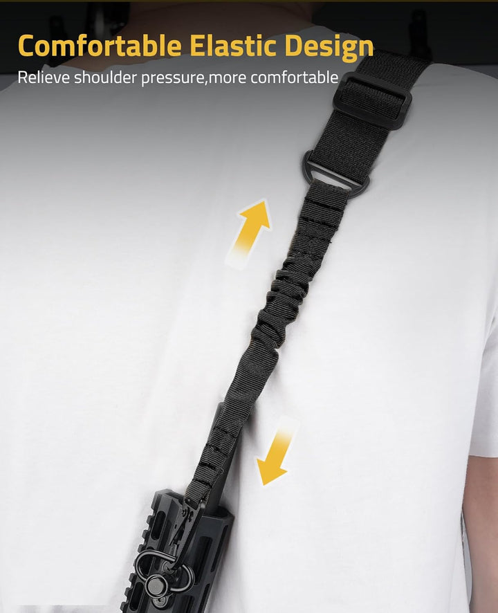 Two Points Rifle Sling with Length Adjuster Traditional Sling with Metal Hook for Outdoors
