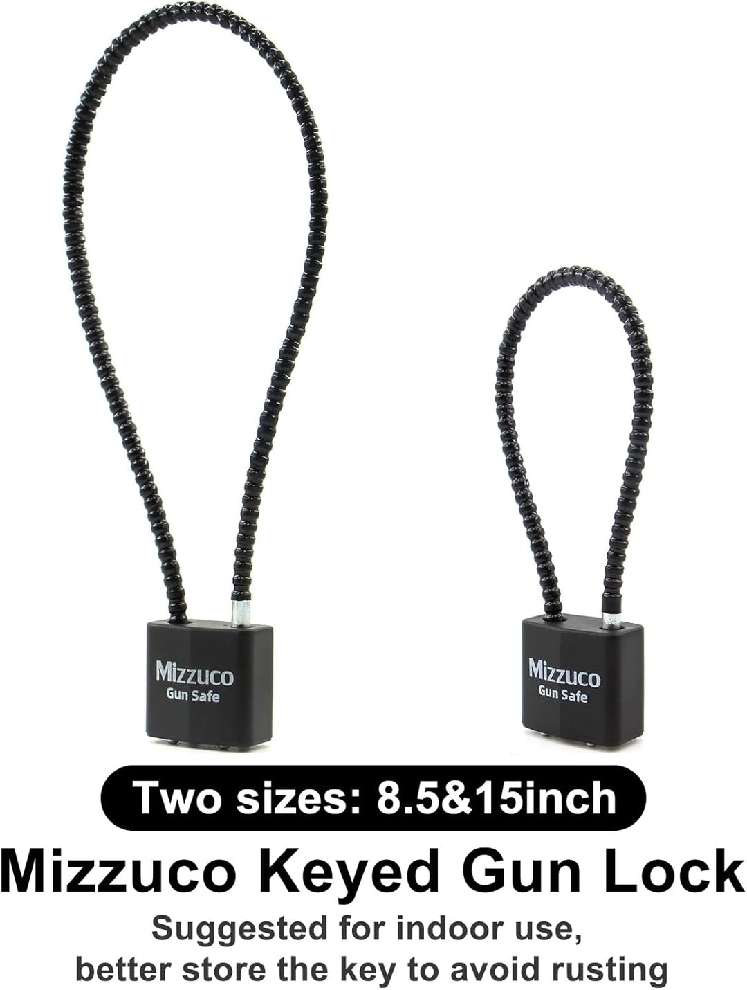 Cable Gun Locks with Keys (15") Compatible with Pistols, Handguns, Rifles, and Shotguns