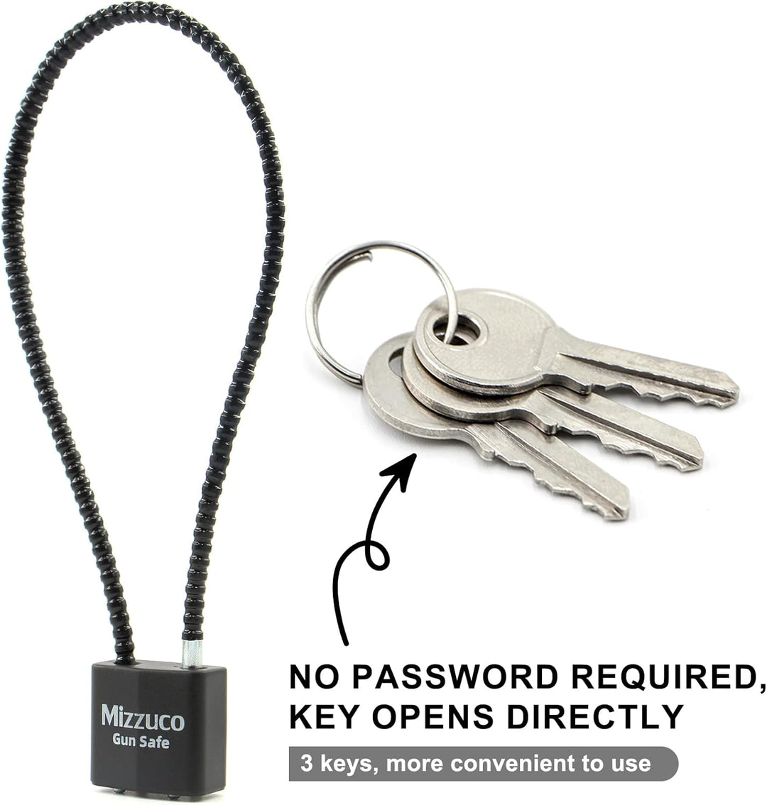 Cable Gun Locks with Keys (15") Compatible with Pistols, Handguns, Rifles, and Shotguns