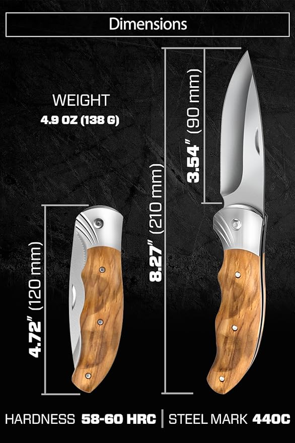 Pocket Knife with Wood Handle
