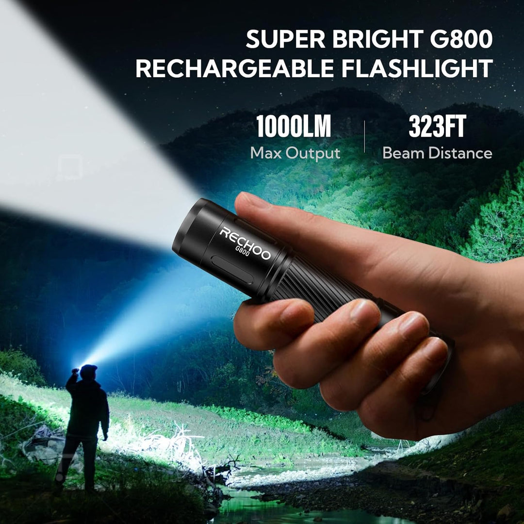 Mini Rechargeable LED Flashlight with 3 Lighting Modes