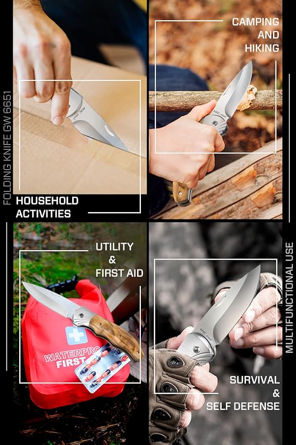 Pocket Knife with Wood Handle