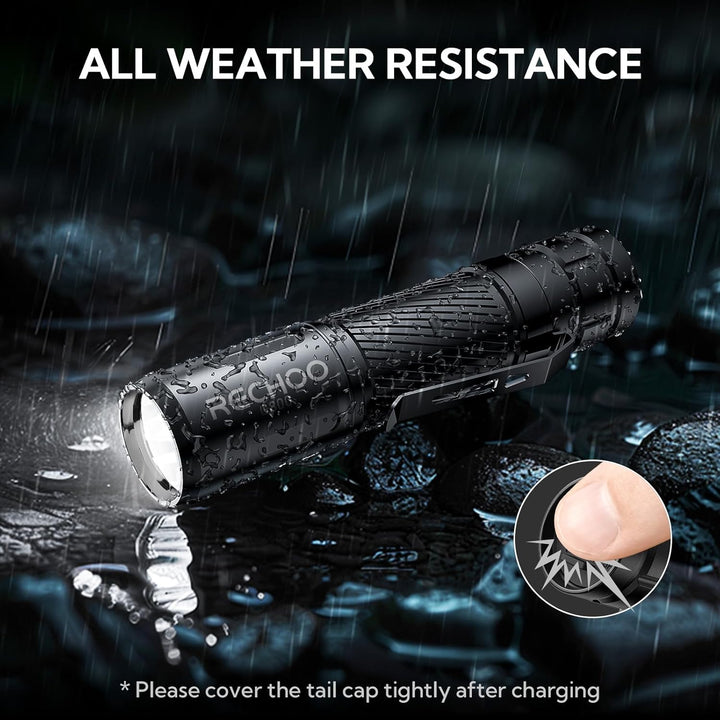 Mini Rechargeable LED Flashlight with 3 Lighting Modes