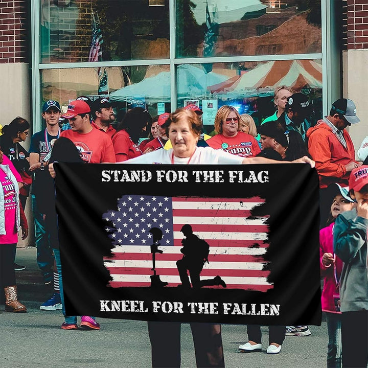 Stand for the Flag, Kneel for the Fallen 3x5 Flag