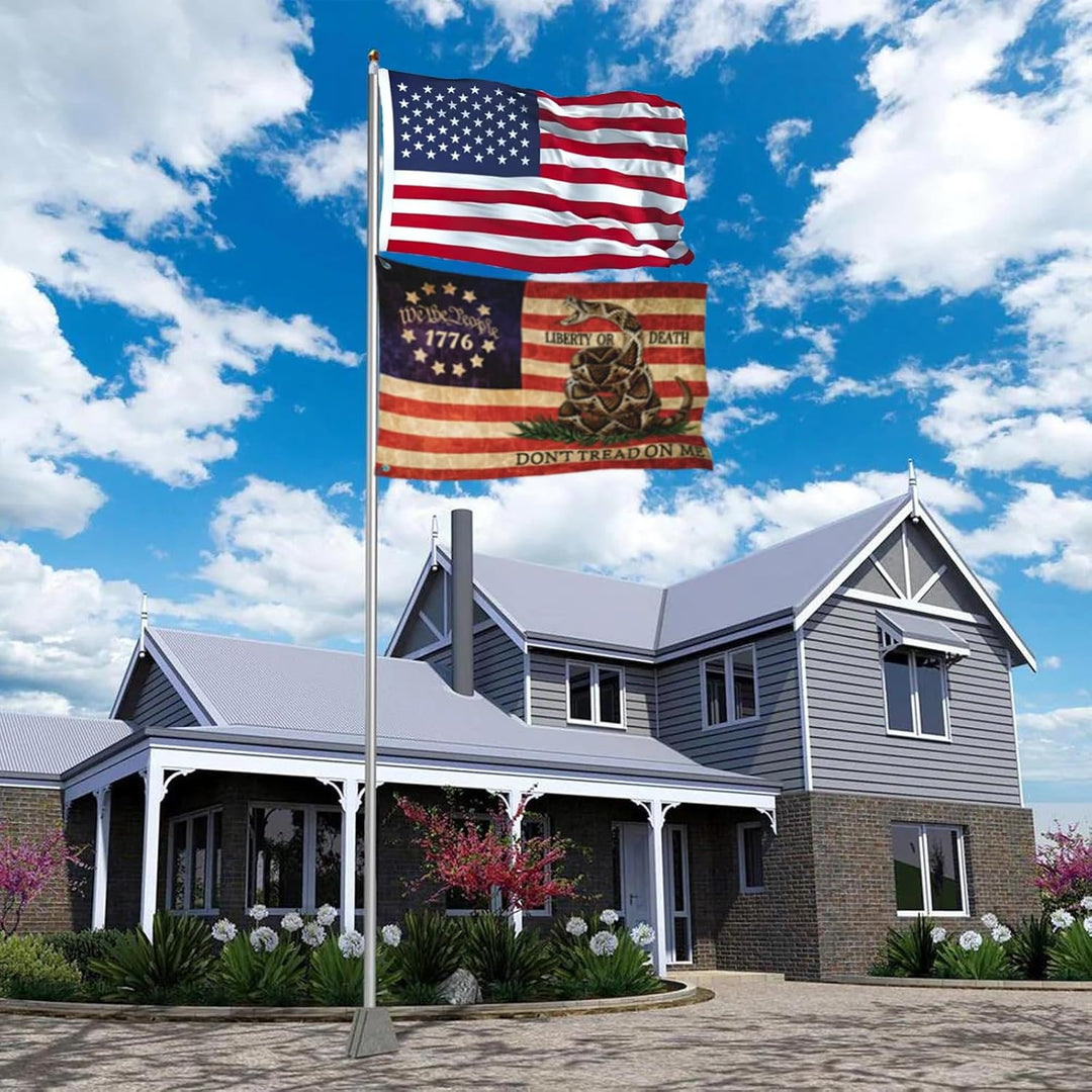 Dont Tread on Me Flag We the People Flag 3X5 Ft 1776 Retro American Polyester Double Sided Mirror Printing Outdoor House Patriotic Banner Decor