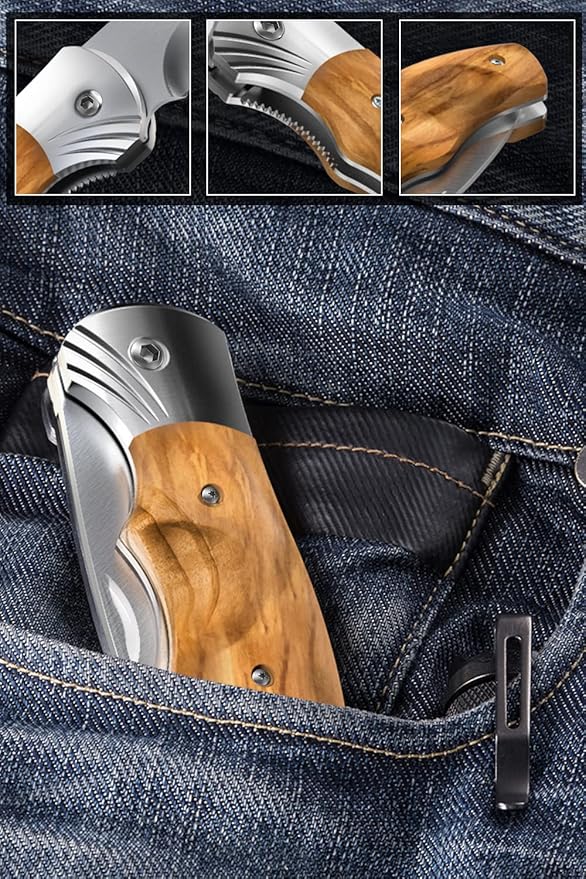Pocket Knife with Wood Handle