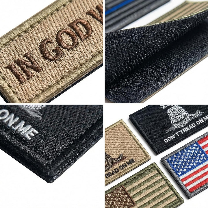 Bundle 8 Pieces Tactical Military Patch Set,Usa Flag Patches Tactical Military Army Operator Patches with Hook & Loop Fasteners Backing (Tan)