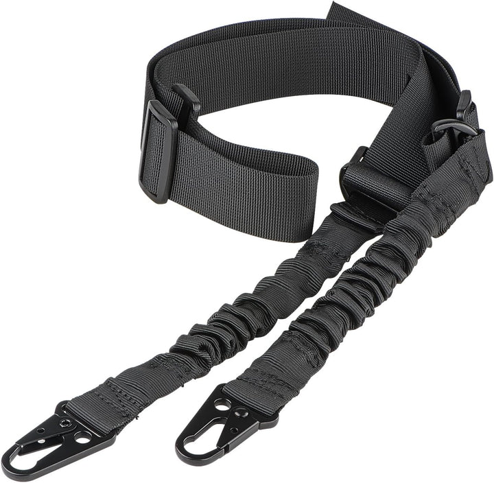 Two Points Rifle Sling with Length Adjuster Traditional Sling with Metal Hook for Outdoors