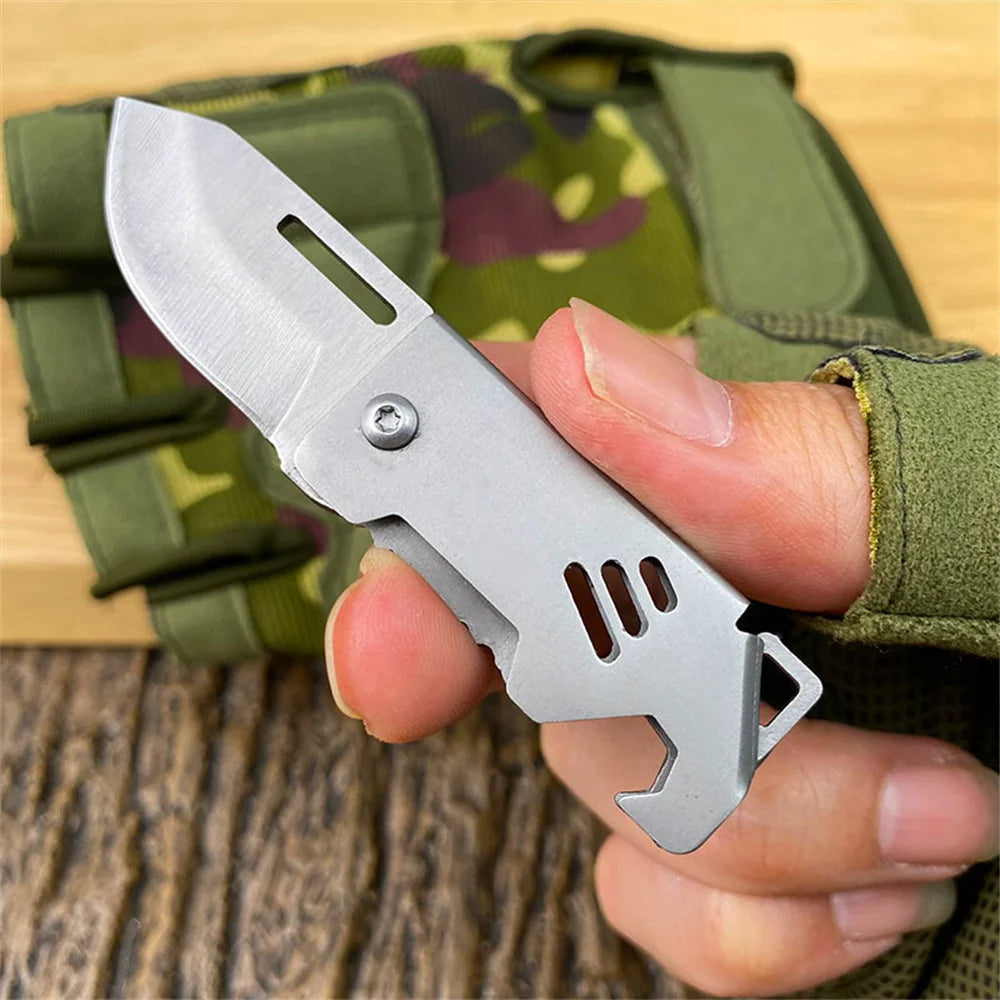 Mini Keychain Pocket Knife with Bottle Opener