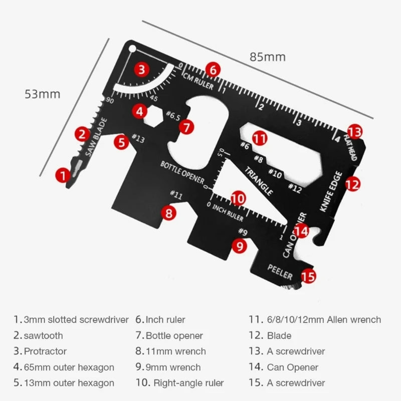 Everyday Carry 15-in-1 Tool Card