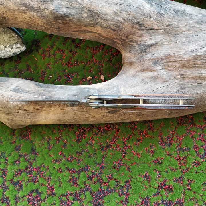 Anti-Slip Wooden Handle Folding Knife