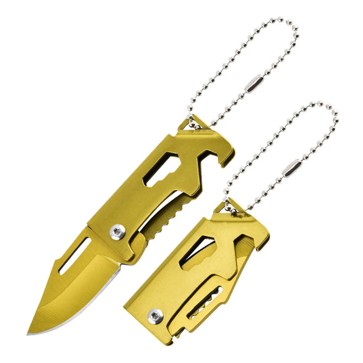 Mini Keychain Pocket Knife with Bottle Opener
