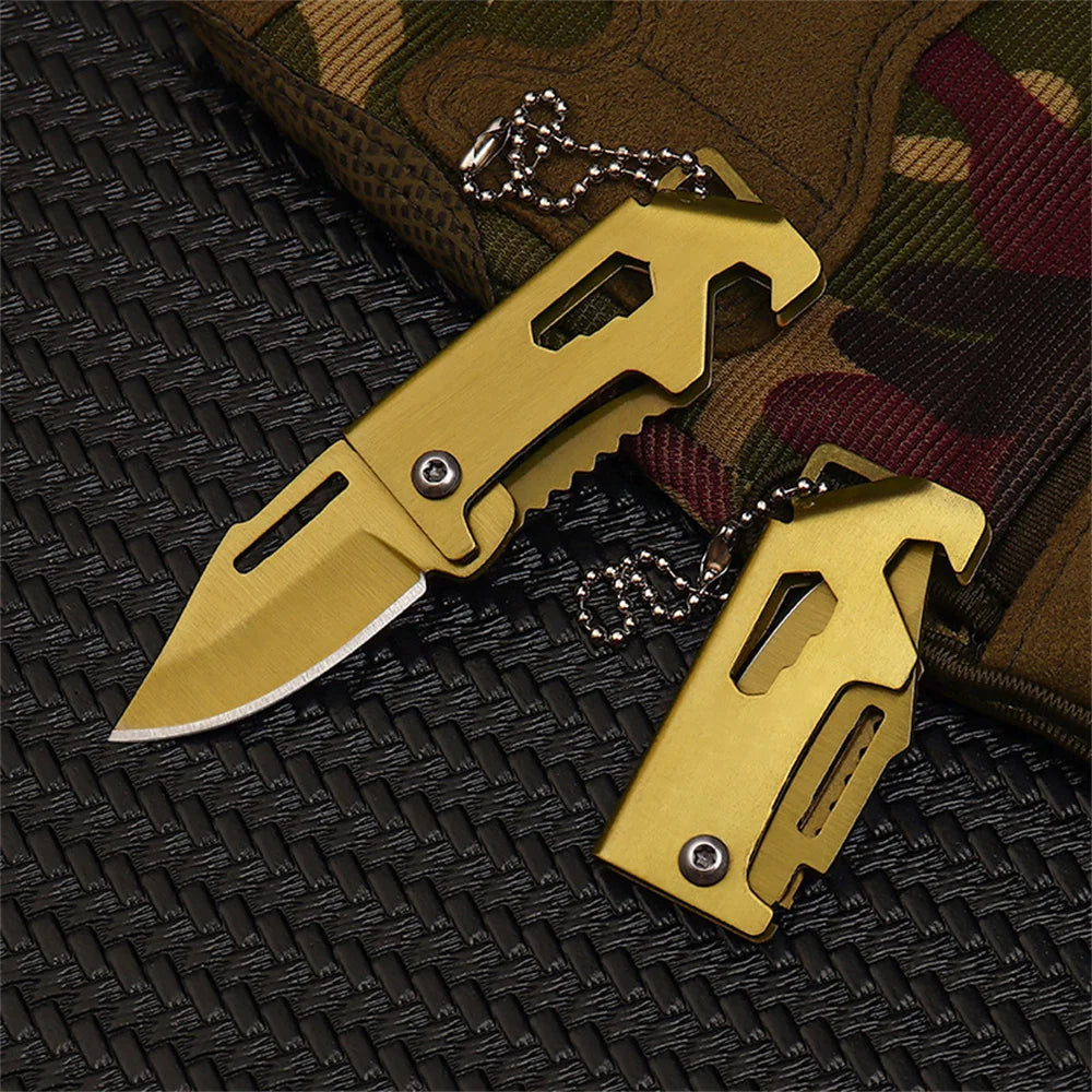 Mini Keychain Pocket Knife with Bottle Opener