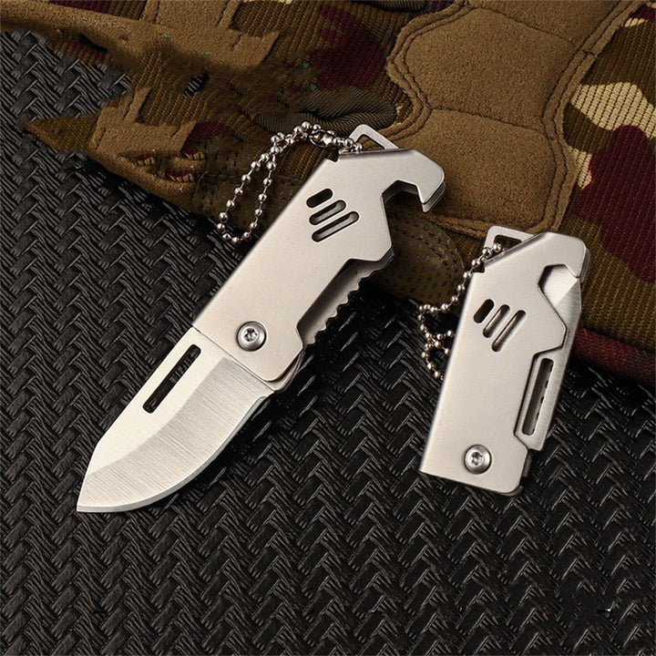 Mini Keychain Pocket Knife with Bottle Opener