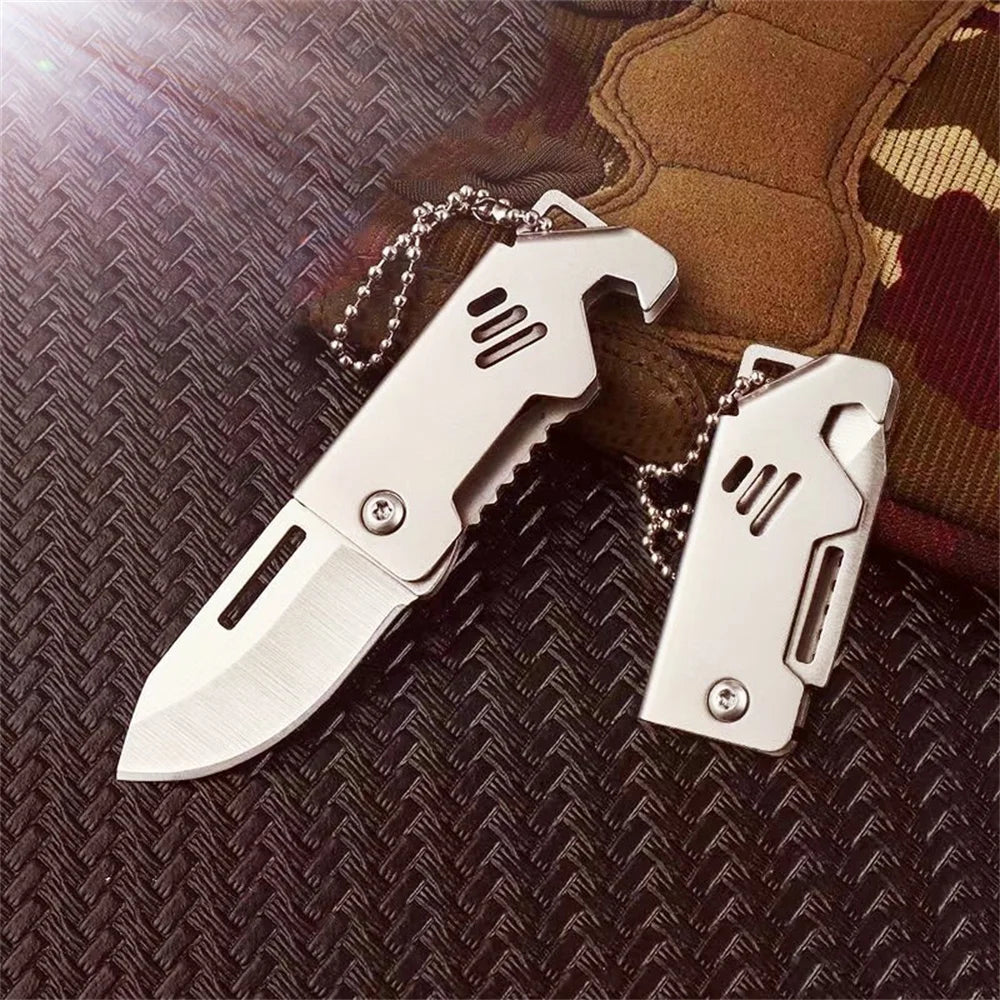 Mini Keychain Pocket Knife with Bottle Opener