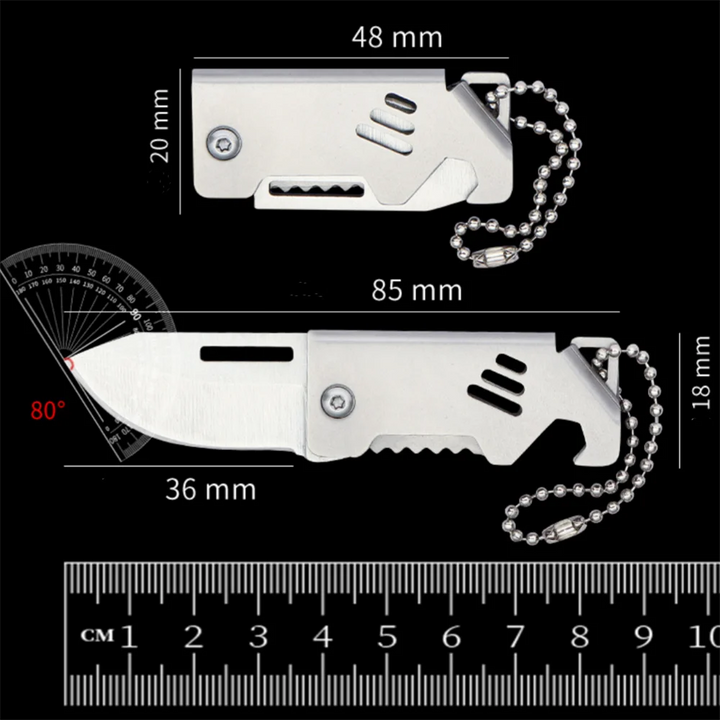 Mini Keychain Pocket Knife with Bottle Opener