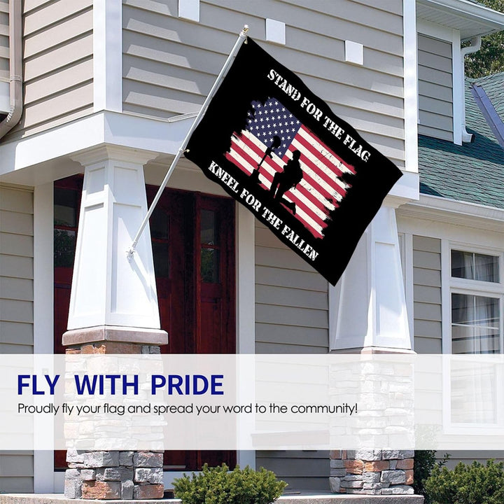 Stand for the Flag, Kneel for the Fallen 3x5 Flag