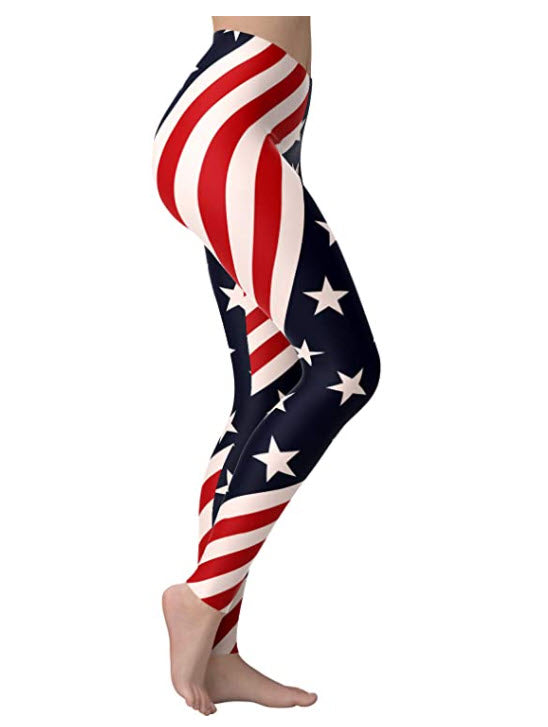 High Waist American Flag Print Legging