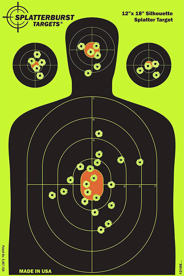 8 x 12 Inch Shooting Targets Stick & Splatter Mini Silhouette Self