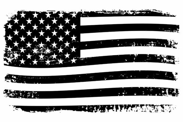 SIMPLE DISTRESSED FLAG DECAL 12/24 Inches